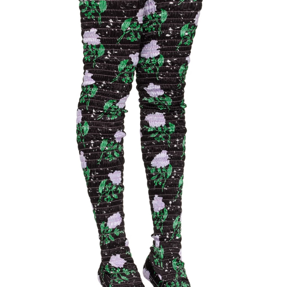 Amy Crookes Floral Patterned Black Boots
